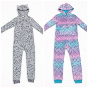 Cat & Jack Fleece One-Piece Pajama Union Suits Bundle